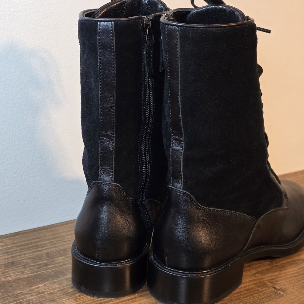 Aquatalia Brigatta Suede/Leather Combat Boot Women's Sz 8.5 - Picture 6 of 10